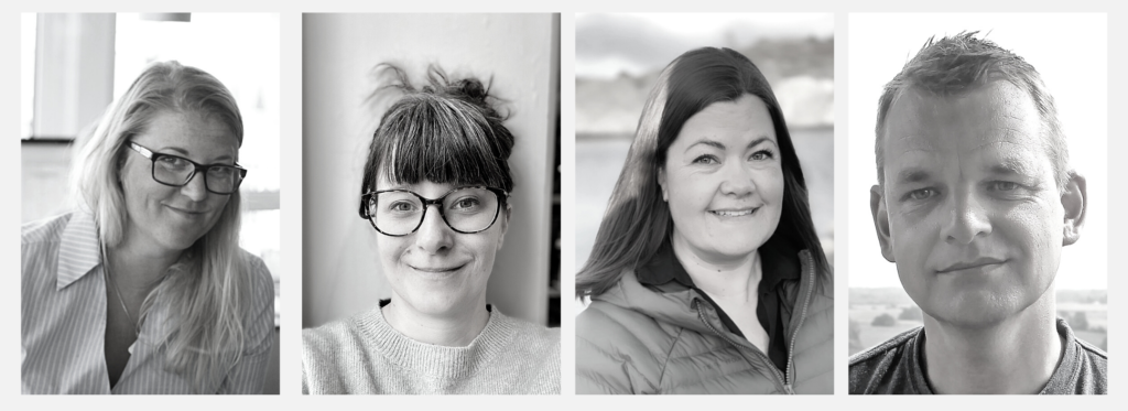 Bilde av foredragsholdere Ane Tollerød Fosse, Julia Edin, Hege Kristoffersen Olsen og Stefan Fagerström.